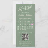セージグリーン カレンダー | QRコード Save the Date (正面)