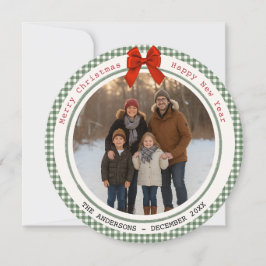 セージグリーン ギンガムチェック サークル 写真 クリスマス