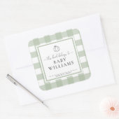 セージグリーン ギンガム パンプキン ブックプレート ステッカー (封筒)