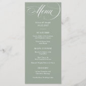 セージグリーン | クラシックイタリアンエレガンス結婚ズ メニュー (正面)