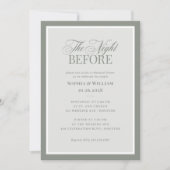 セージグリーン | クラシックリュックスリハエレガントーサルディナー 招待状 (正面)