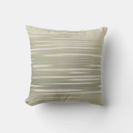 セージグリーン&クリームストライプの装飾用クッション クッション