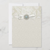 セージグリーン&クリーム結婚式招待状とスパークル 招待状 (裏面)