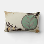 セージグリーン&クリー芸術的ム抽象芸術水彩 ランバークッション (裏面)