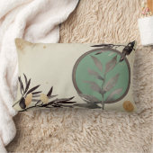 セージグリーン&クリー芸術的ム抽象芸術水彩 ランバークッション (ブランケット)