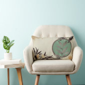 セージグリーン&クリー芸術的ム抽象芸術水彩 ランバークッション (椅子)