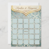 セージグリーン グリマー ダマスク ブライダルシャワー ゲーム カード (正面)