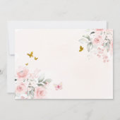 セージグリーン ゴールド プリンセス バタフライ キンセアニエラ 招待状 (裏面)