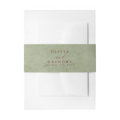 セージグリーン&テラコッタシェード文字カラー結婚ズ 招待状ベリーバンド (正面例)