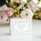 セージグリーン トイレ フラワーベクトル ヴィンテージ ブライダルシャワー サンキューカード