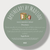 セージグリーン |ハーブ製品の原料ラベル ラウンドシール