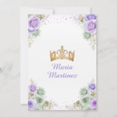 セージグリーン&パープルフラワーズプリンセスキンセアニラ 招待状 (裏面)