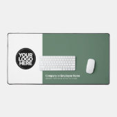 セージグリーン |ビジネスカスタムロゴ名、スローガン デスクマット (キーボード&マウス)