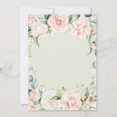セージグリーン&ピンクフローラエレガントブライダルシャワー 招待状 (裏面)