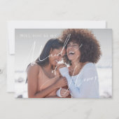 セージグリーン |フォトメイド・オブ・オーナー（花嫁付き添い人）提案カード 招待状 (正面)