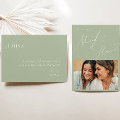 セージグリーン |フォトメイド・オブ・オーナー(花嫁付き添い人)提案カード 招待状