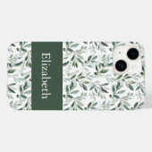 セージグリーン フランス カントリー オリーブ カスタムネーム Case-Mate iPhoneケース (裏面 (横))