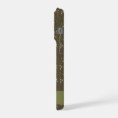 セージグリーン フレンチカントリー オリーブ柄 名前 iPhoneケース (左側面)