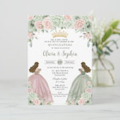 セージグリーン ブラッシュ フローラル ツイン ガールズ キンセアニェラ 招待状 (スタンド正面)
