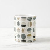 セージグリーン&ベージュボヘミアンスタイル抽象芸術 コーヒーマグカップ (中央)