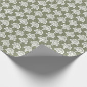 セージグリーン |ホワイトダマスコラッピング紙 ラッピングペーパー (角)