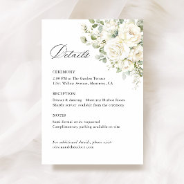セージグリーン+ホワイトフラワーの結婚式詳細・挙式 エンクロージャーカード