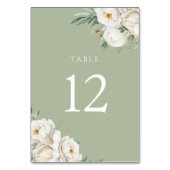 セージグリーン&ホワイトフラワーウェディングレセプション テーブルナンバー (裏面)