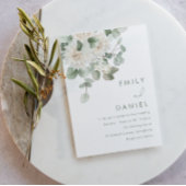セージグリーン&ホワイトフローラ結婚ズ 招待状