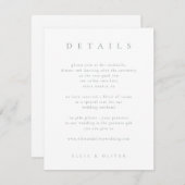 セージグリーン&ホワイトボホ詳細結婚ズモダン エンクロージャーカード (正面/裏面)