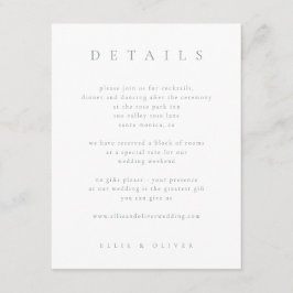 セージグリーン&ホワイトボホ詳細結婚ズモダン エンクロージャーカード