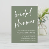 セージグリーン&ホワイトモダンブライダルシャワー 招待状 (スタンド正面)