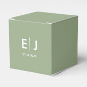 セージグリーン&ホワイトモノグラム結婚ズ フェイバーボックス (正面サイド)