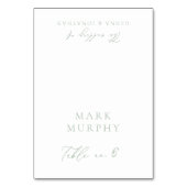 セージグリーン&ホワイト書道結婚の座席表 テーブルナンバー (正面)