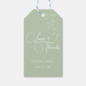 セージグリーン&ボタニカルラージメッセージカード ギフトタグ (正面)