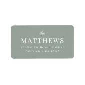 セージグリーン |ミニマモダンリストスタイリッシュエレガント ラベル (正面)