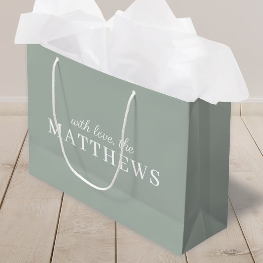 セージグリーン |ミニマモダンリストスタイリッシュエレガント ラージペーパーバッグ