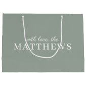 セージグリーン |ミニマモダンリストスタイリッシュエレガント ラージペーパーバッグ (裏面)