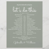 セージグリーン モダン ウェディング スケジュール タイムライン (正面)