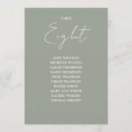 セージグリーン モダン シーティングチャート テーブルナンバー
