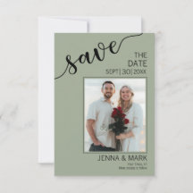 セージグリーン ラブスクリプト 写真付きSave the Date