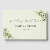 セージグリーン リリー ヴァレー エレガント フラワーズ ゲストブック (正面)