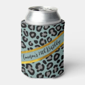 セージグリーン レオパード ガーリー チーター 名前入り 缶クーラー (缶正面)