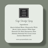 セージグリーン |ロゴ原料の製品ラベル スクエアシール