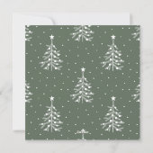 セージグリーン |松の枝クリスマスフォトスクエア シーズンカード (裏面)