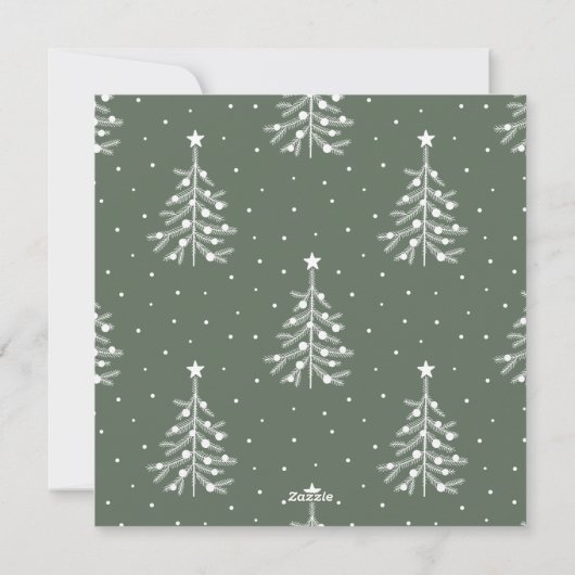 セージグリーン |松の枝クリスマスフォトスクエア シーズンカード (裏面)