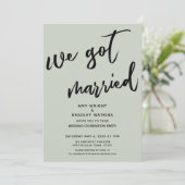 セージグリーン 結婚しました ウェディングレセプション 招待状 (スタンド正面)