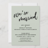 セージグリーン 結婚しました ウェディング・レセプション後 招待状 (正面)