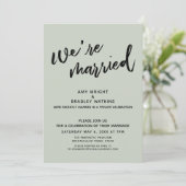 セージグリーン 結婚しました ウェディング・レセプション後 招待状 (スタンド正面)