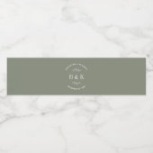 セージグリーン 花柄 ボタニカル モノグラム カップル名 ペットボトルラベル (シングルラベル)