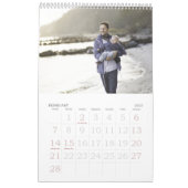 セージグリーン+葉っぱ 2025年 カレンダー (2月 2027)